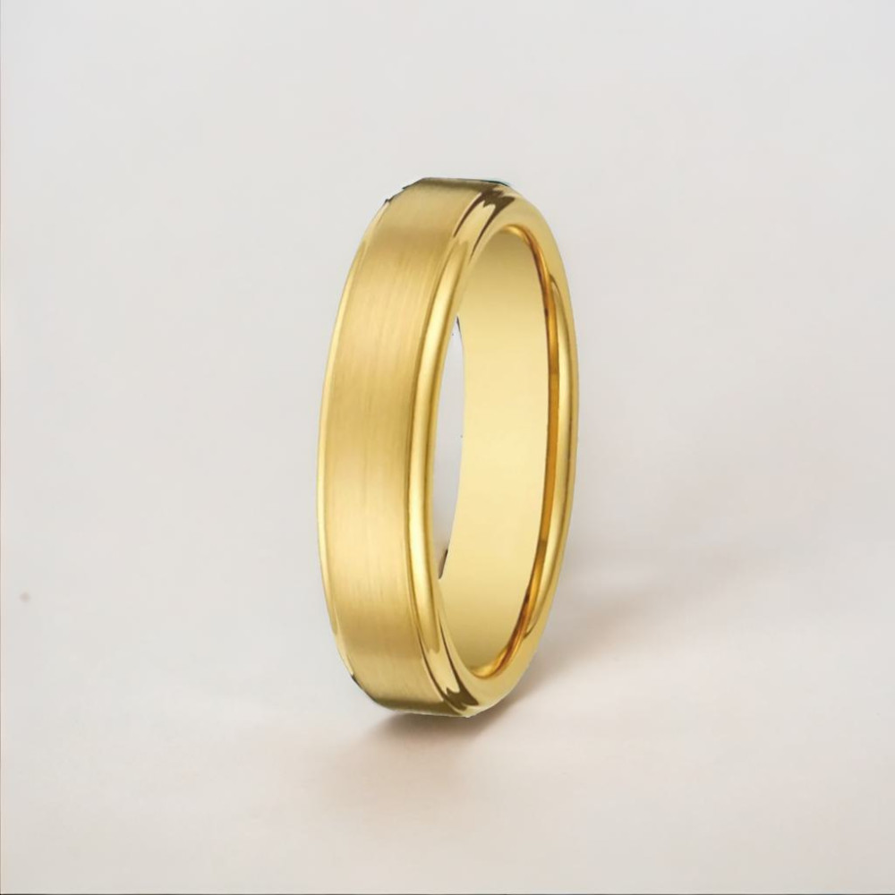 Bague personnalisee homme anneau tungstene noir ruban mat brosse