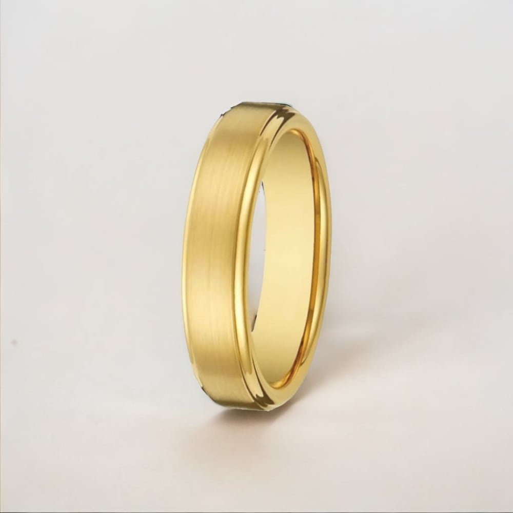 Bague personnalisee homme anneau tungstene noir ruban mat brosse