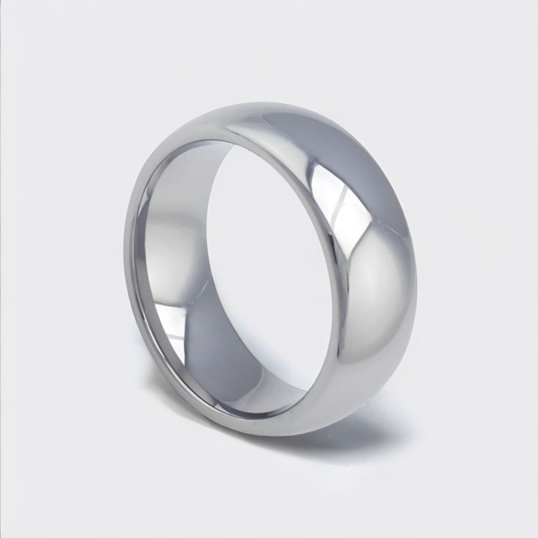 Fede nuziale personalizzata con cupola in tungsteno