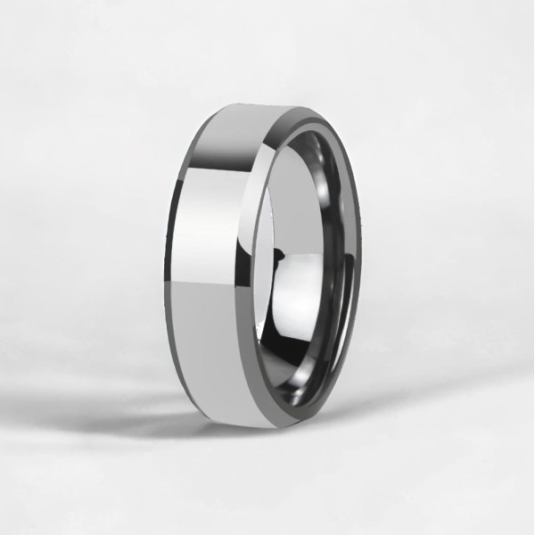 Bague homme tungstene finition miroir alliance personnalisable