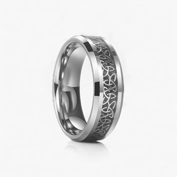 Bague personnalisee alliance tungstene noeud celtique