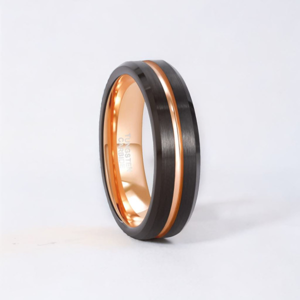 VAKKI Alliance Couple En Carbure Tungstène - Bagues Mariage Homme Femme | Noir & Argent Mat 4mm 6mm