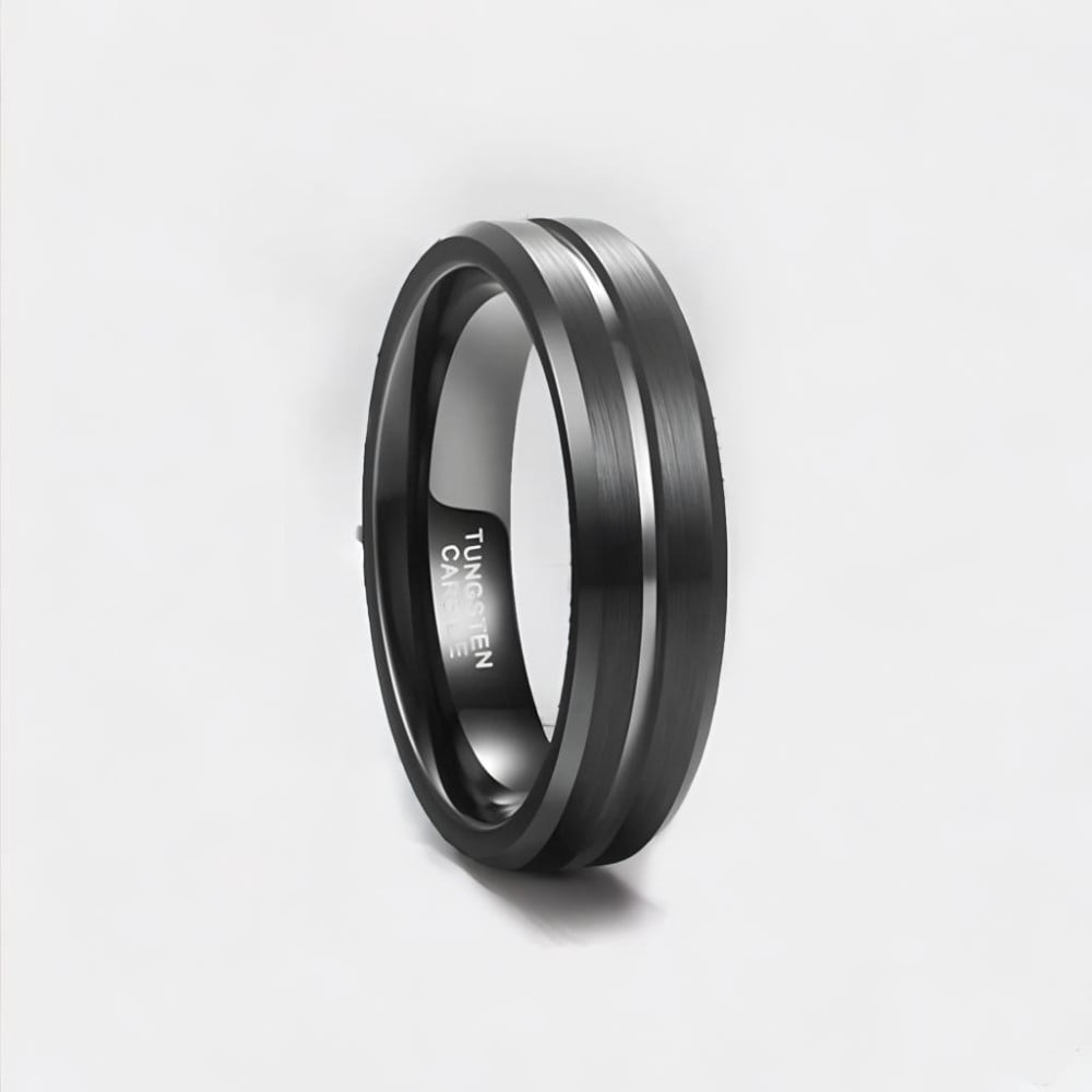 Bague mariage homme tungstene brosse personnalisable