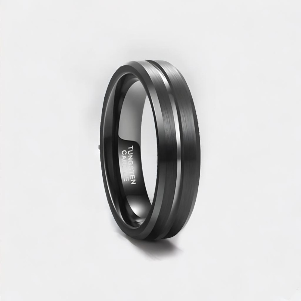 Bague mariage homme tungstene brosse personnalisable