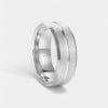 Bague mariage personnalisable tungstene rainurée et sablée