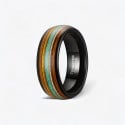 Bague personnalisee anneau homme tungstene bois opale