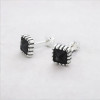 Square stud earrings for men, women, silver, black zirconium