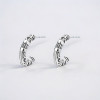 Men's Sterling Silver Bali Hoop Studs Earrings