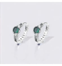 Boucles d'oreilles argent homme creoles zirconium