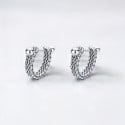 Men's Sterling Silver Mesh Hoop Earrings