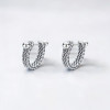 Men's Sterling Silver Mesh Hoop Earrings
