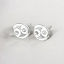 Sterling Silver Stud Earrings Zodiac Cancer