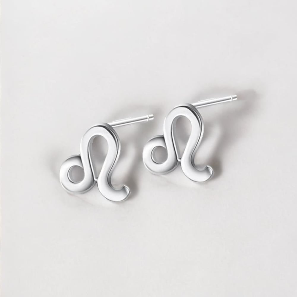 Boucles d'oreilles argent 925 Signes du zodiaque Lion