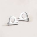 Sterling Silver Stud Earrings Zodiac Libra