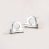 Sterling Silver Stud Earrings Zodiac Libra