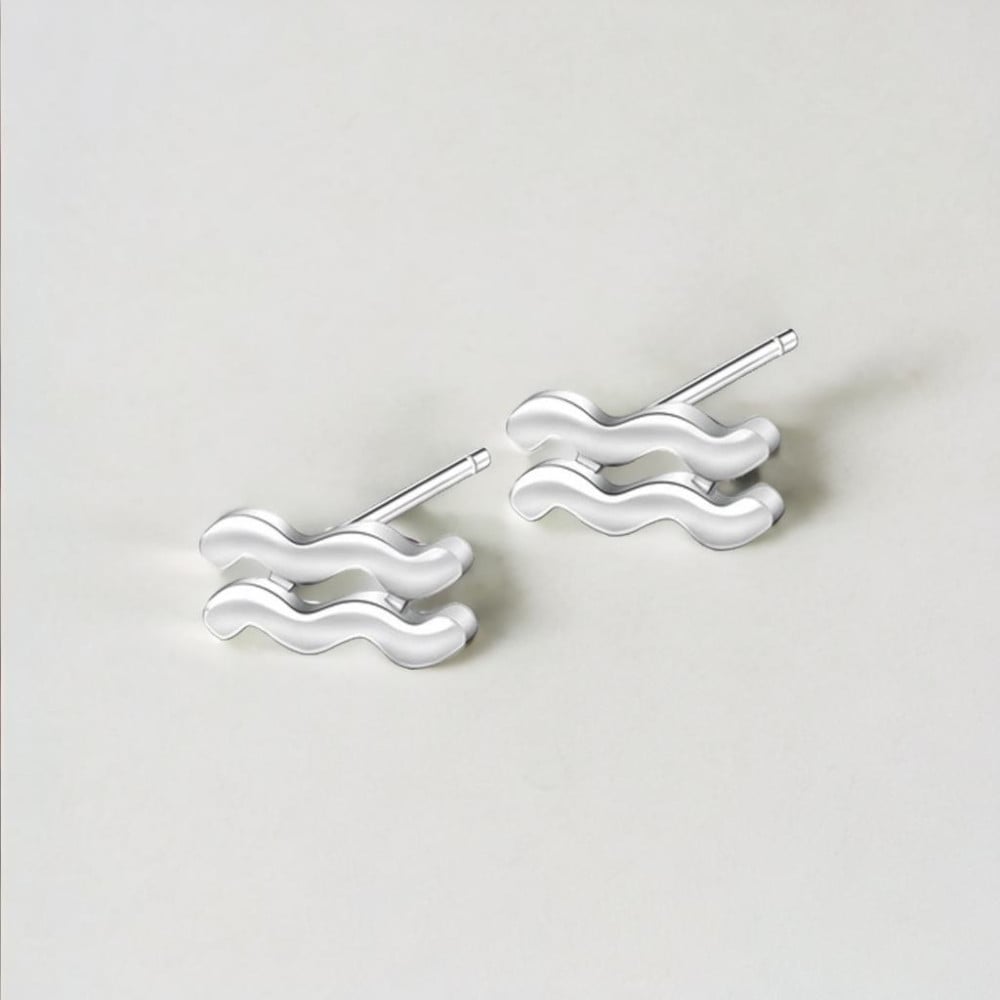 Boucles d'oreilles argent 925 Signes du zodiaque Verseau