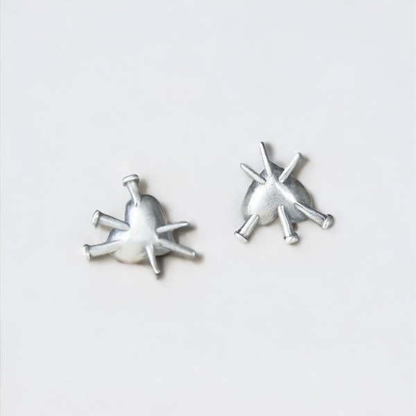 Silver Stud Heart Earrings for Men and Women