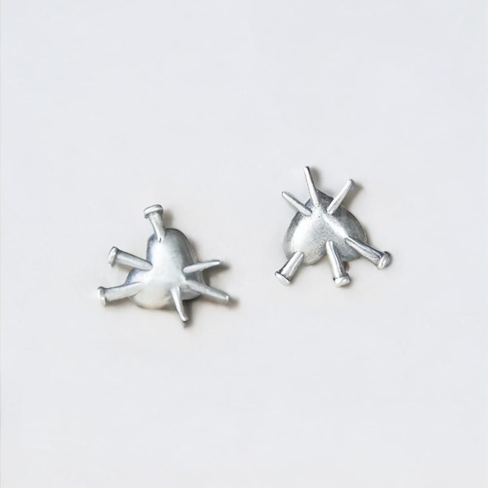 Silver Stud Heart Earrings for Men and Women