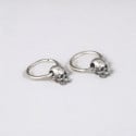 Men's Silver Skull Hoop Earrings