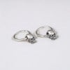 Boucles d'oreilles homme creoles tete de mort argent