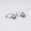 Men's Silver Skull Hoop Earrings