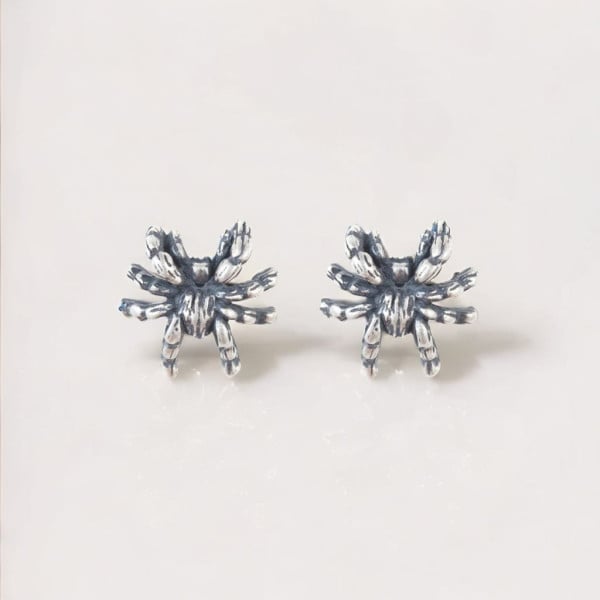 Boucles d'oreilles clous araignee argent homme femme