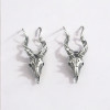 Boucles d'oreilles clous crane de chevre argent homme