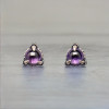 Boucles d'oreilles clous argent griffe oxyde zirconium