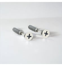 Orecchini a bottone in argento 925, gamma a vite