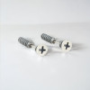 Orecchini a bottone in argento 925, gamma a vite