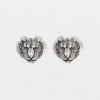 Boucles d'oeilles homme clous tigre argent
