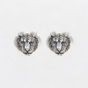 Boucles d'oeilles homme clous tigre argent