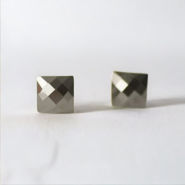 Boucles d'oreilles clous argent minimaliste ceramique noir