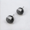 Boucles d'oreilles clous argent minimaliste ceramique noir