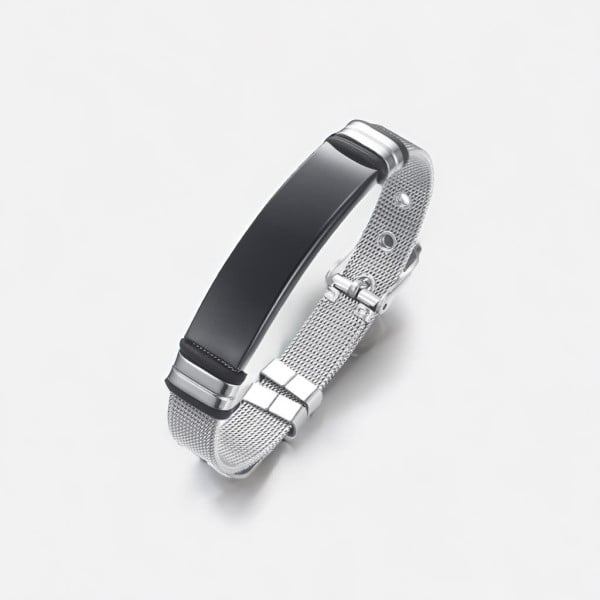 Bracelet personnalise gourmette acier gravure personnalise reglable