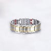 Bracciale da uomo in acciaio magnetico bicolore