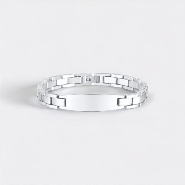 Bracciale barbazzale da uomo in acciaio personalizzato da incidere