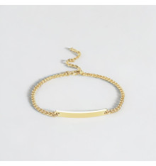 Personalized men's bracelet with gold curb chain and Cuban chain