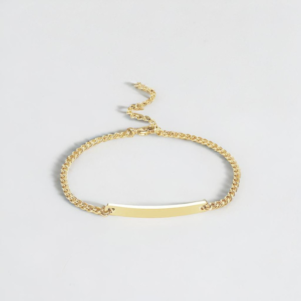 Bracciale da donna personalizzato con catena barbazzale in oro e catena cubana