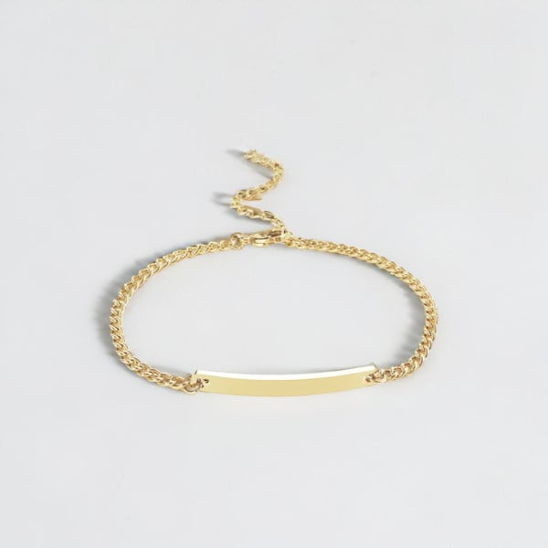 Pulsera de mujer personalizada con cadena barbada de oro y cadena cubana