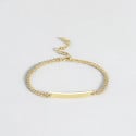 Personalisiertes Damenarmband mit goldener Panzerkette und kubanischer Kette