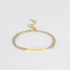 Pulsera de mujer personalizada con cadena barbada de oro y cadena cubana