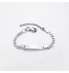 Customizable engraved steel chain bracelet for children