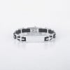 Bracelet personnalise gourmette homme acier caoutchouc