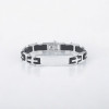 Bracelet personnalise gourmette homme acier caoutchouc