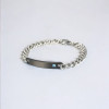 Bracelet couple personnalisable gourmette chaine acier zirconium