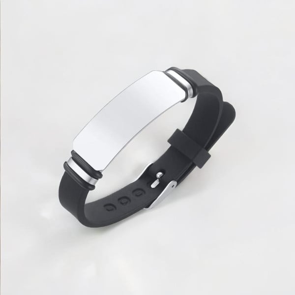 Bracelet personnalise homme reglable silicone gourmette graver