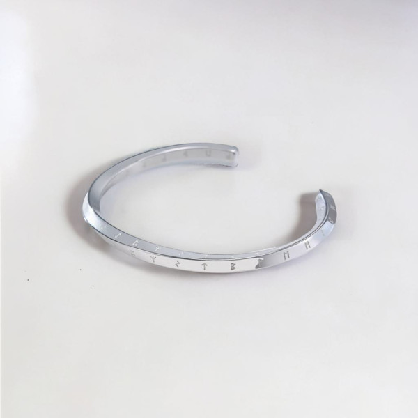 Bracelet personnalise jonc acier homme runes viking celtique