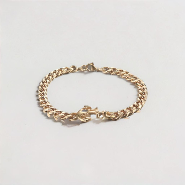 Bracelet chaine acier ancre marine homme femme
