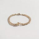 Bracciale in acciaio con catena cubana e ancora marina celtica